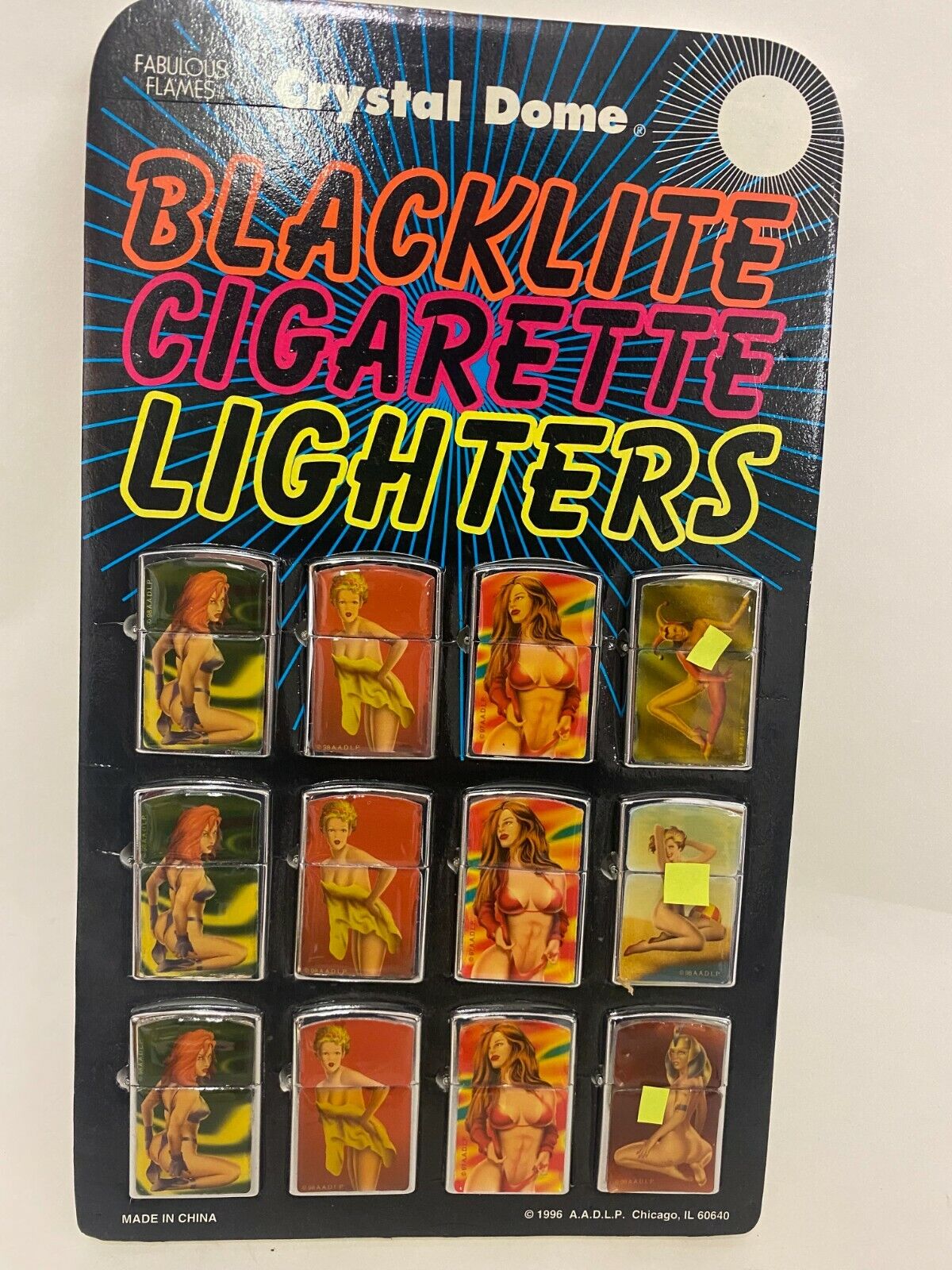 Vintage 1990's Display  Pinup  Girl 12 Nude and Cheesecake  Cigarette Lighters 