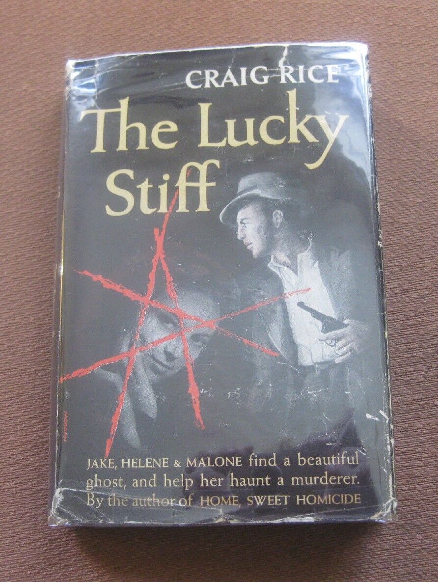 SIGNED - THE LUCKY STIFF by Craig Rice - 1st Tower Book printing 1947 HCDJ