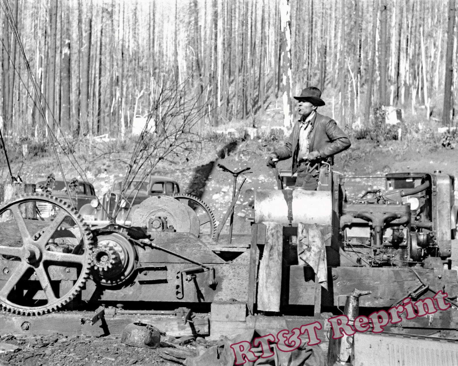Donkey Puncher at Gyppo Logging Operations Photo Tillamook County Oregon 1941