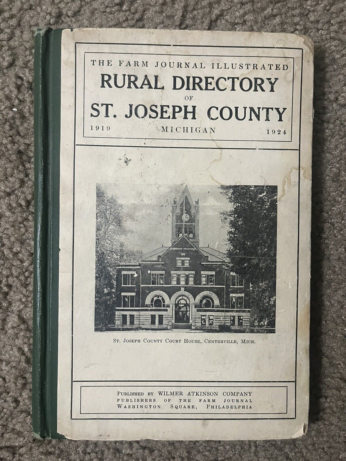 Antique 1919 Rural Directory of ST. Jospeh County Michigan