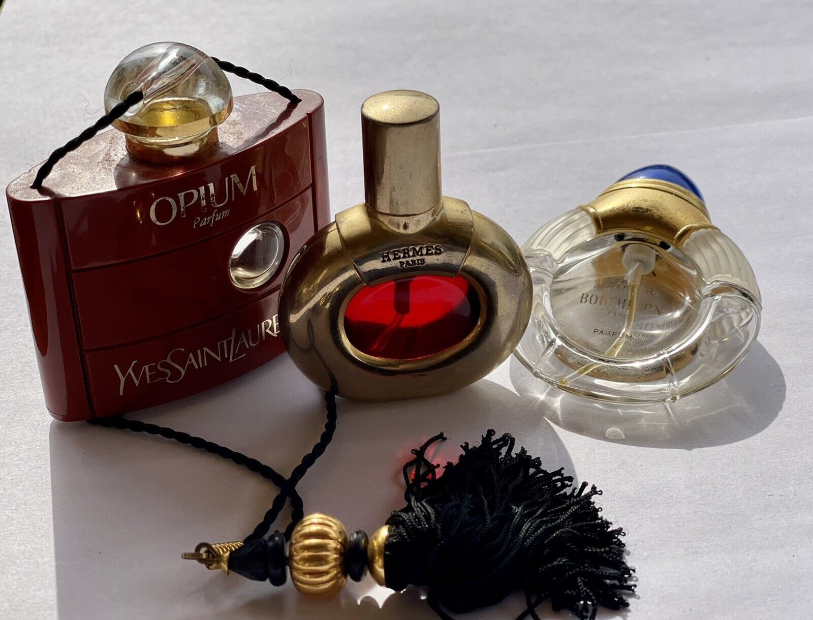 Lot Bottles Vidés Perfume Antique Hermes Boucheron And Ysv