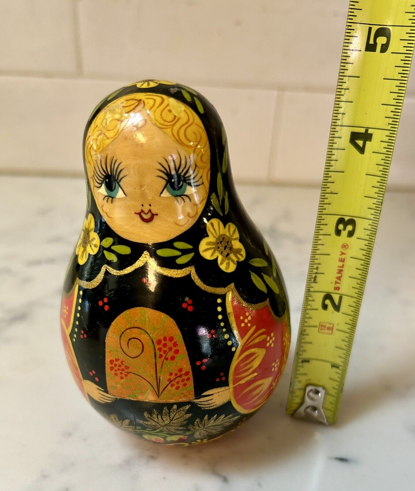 Russian Nesting Doll Hand Painted Wood
