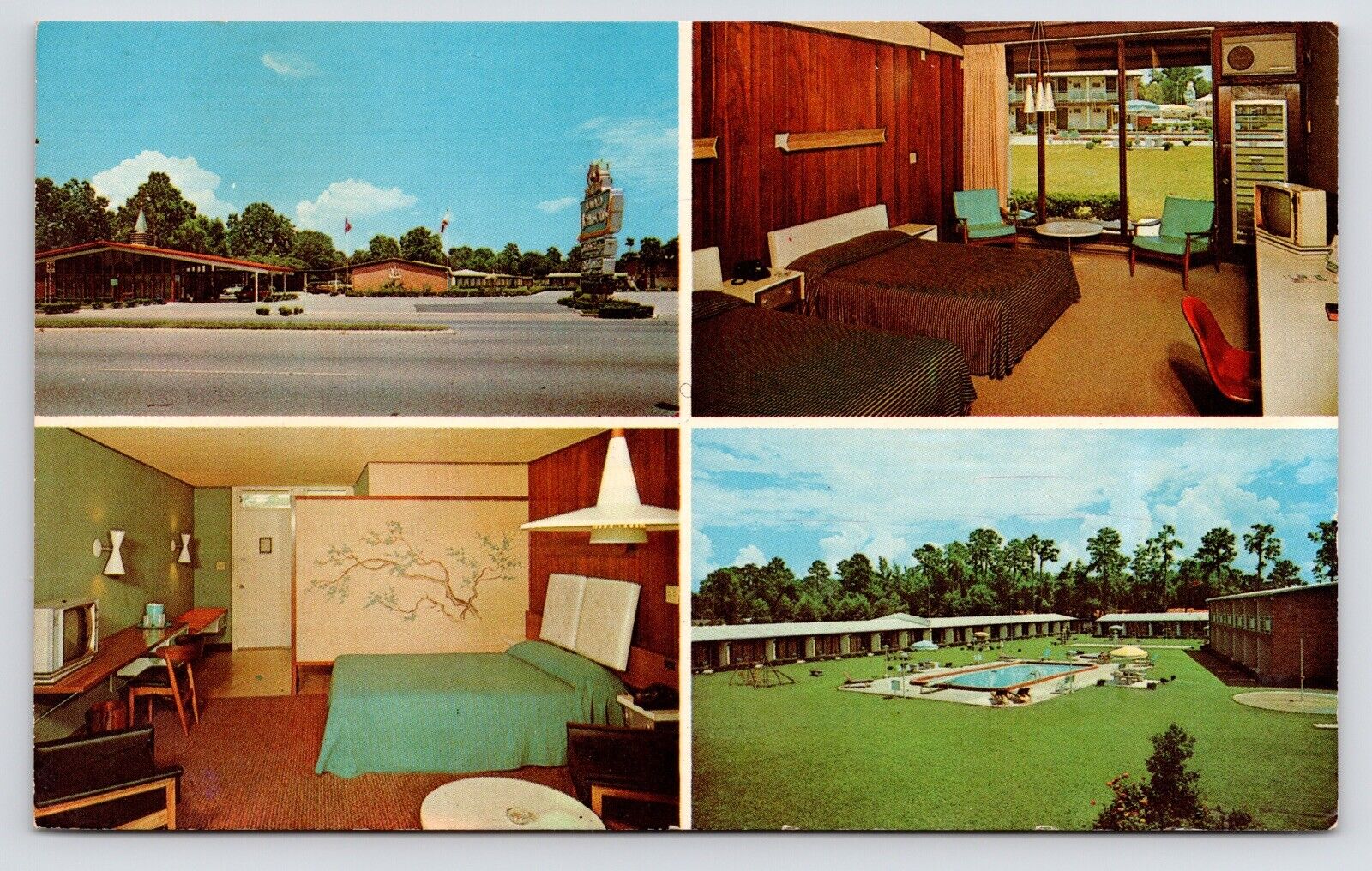 c1950s MCM Howard Johnson's Motor Lodge~Jacksonville Florida FL VTG Postcard