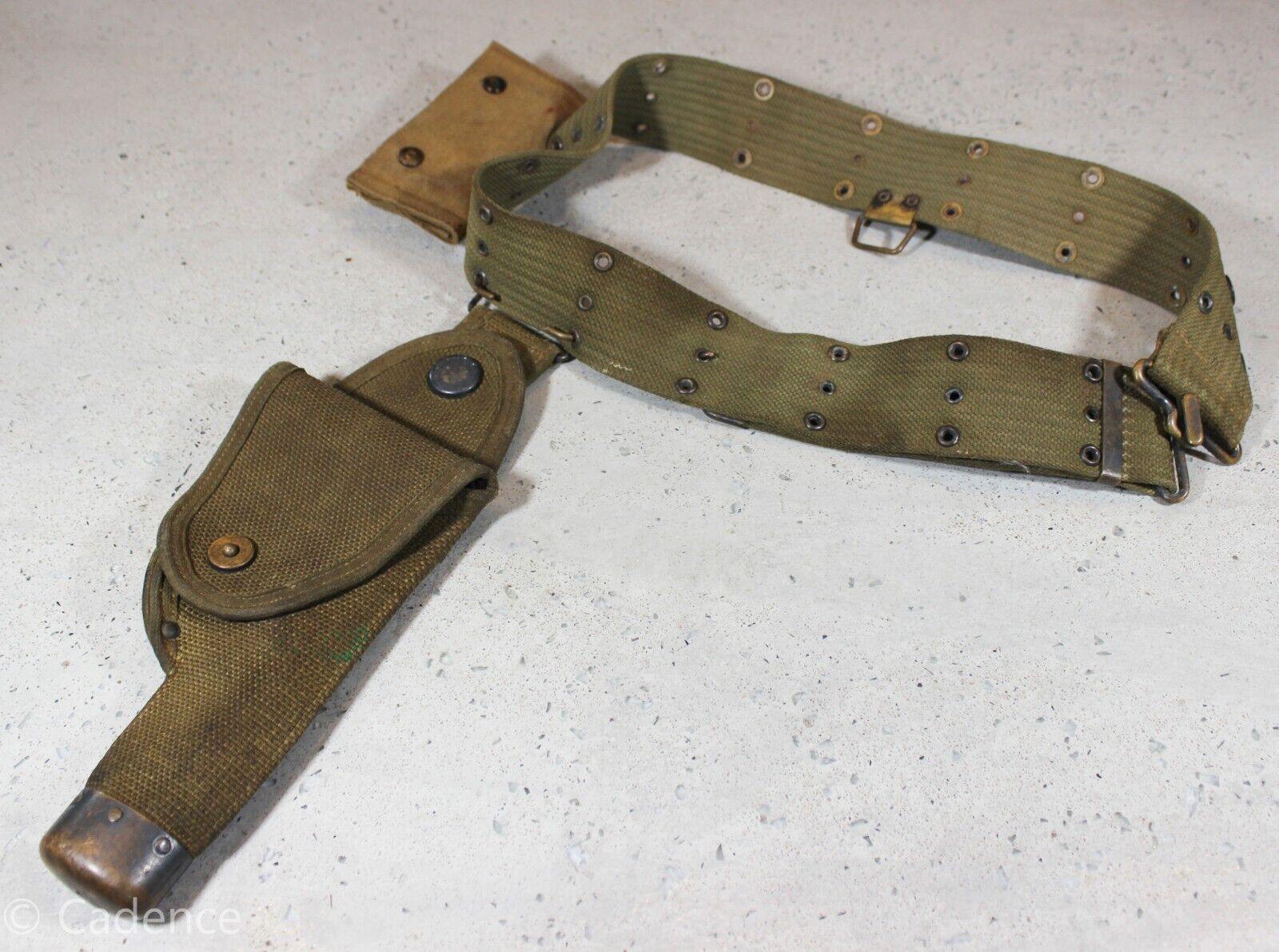 US Pre WW1 Cavalry Experimental 1911 Canvas Mills Holster 1914 Eagle Snap Belt
