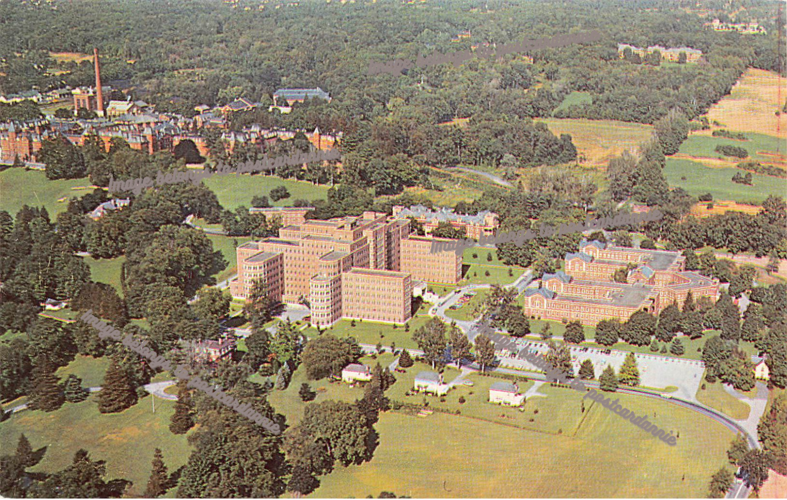 Poughkeepsie NY Hudson River State Hospital Insane Asylum Vtg Postcard B33