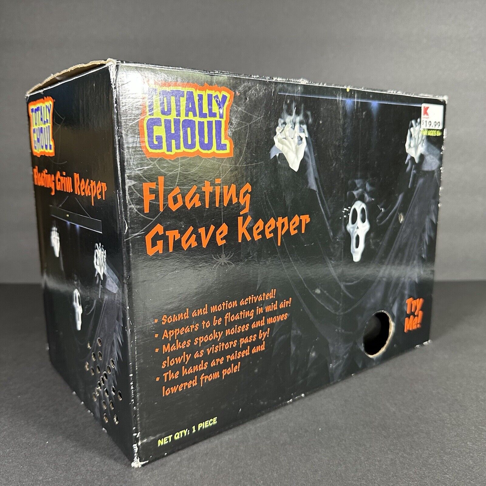 TOTALLY GHOUL Floating Grave Keeper Lights & Animated Halloween Prop Open Box