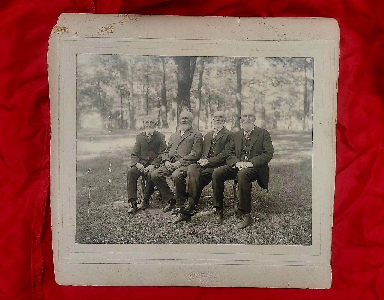 Large Antique Photo Civil War Confederate POW Survivors