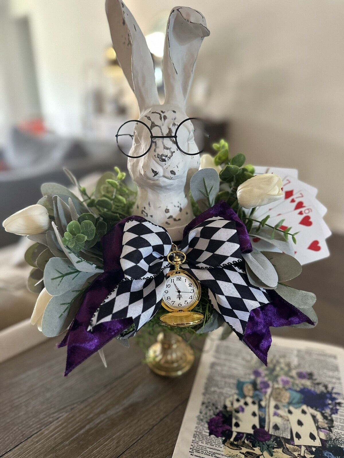Alice In Wonderland - White Rabbit Floral Arrangement