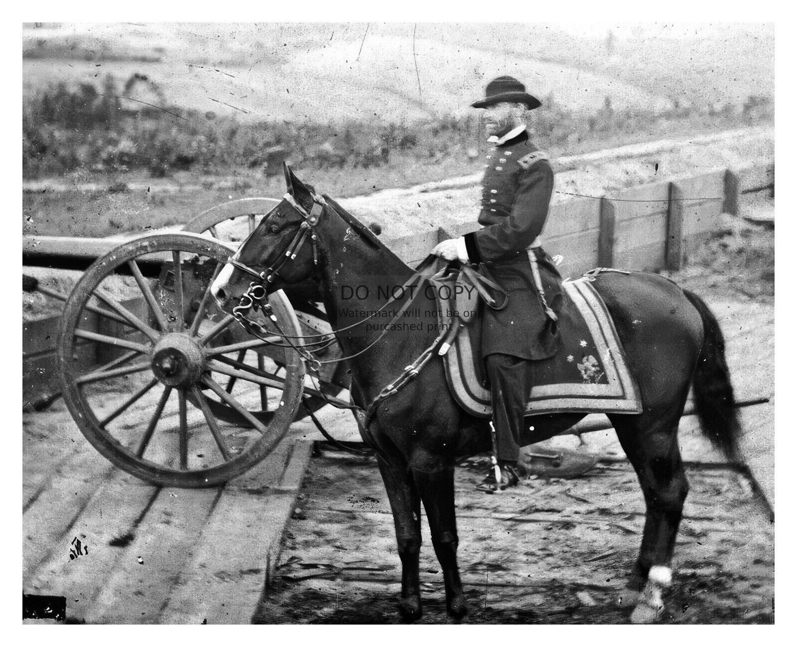 WILLIAM T. SHERMAN CIVIL WAR UNION GENERAL RIDING HORSE 8X10 PHOTO