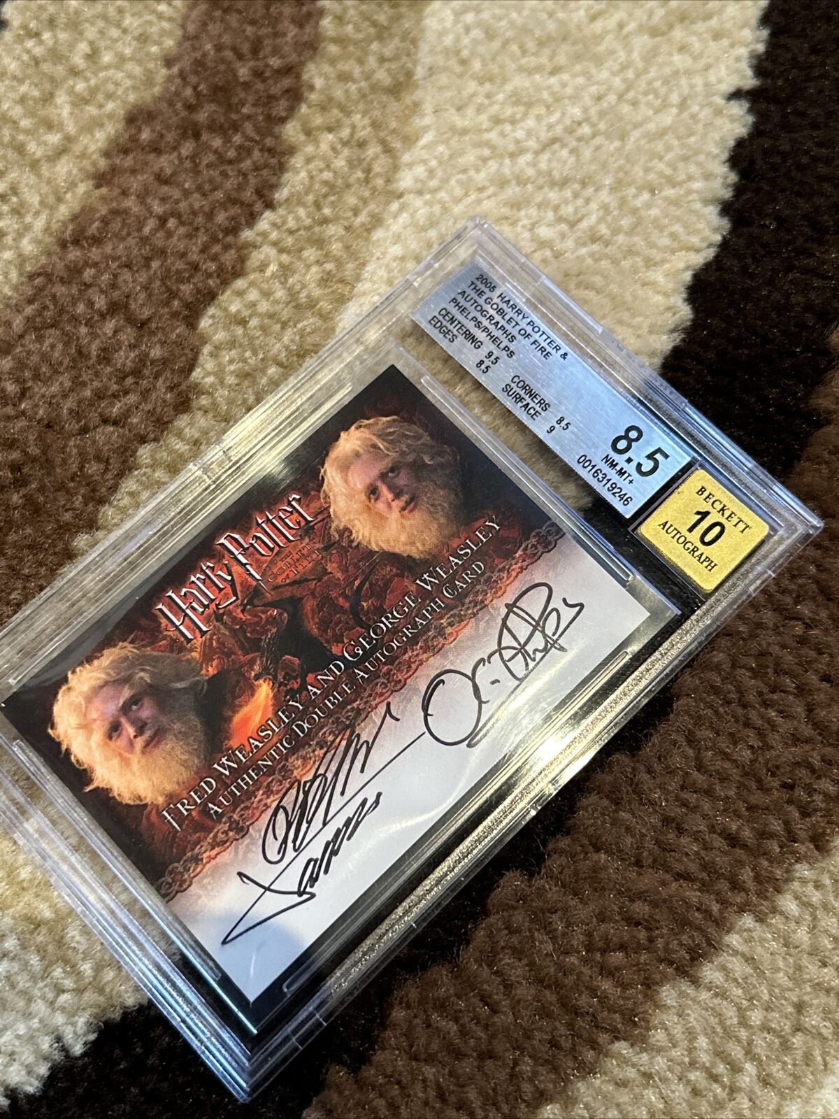 2005 Artbox Harry Potter GOF Weasley Brothers Phelps Dual Auto BGS 8.5