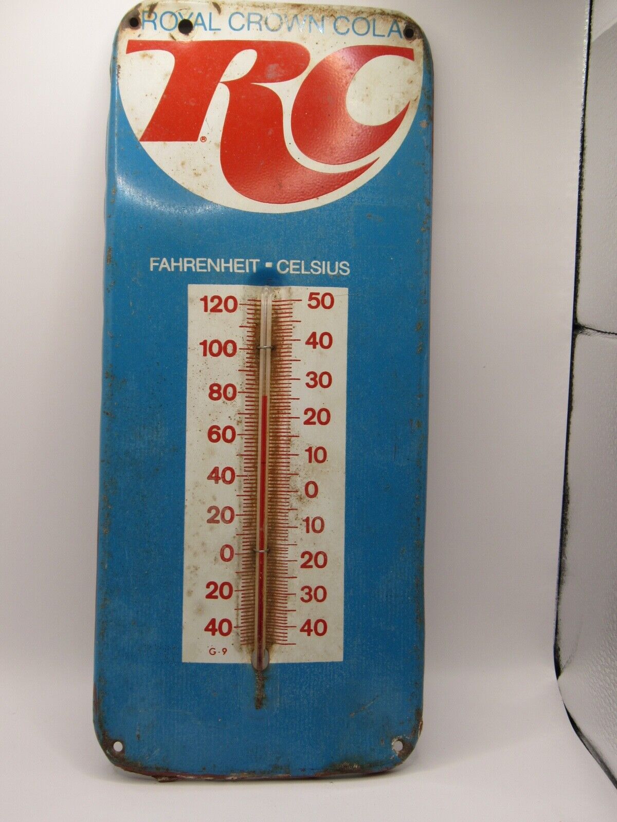 ROYAL CROWN COLA RC THERMOMETER Rare Old Advertising Sign
