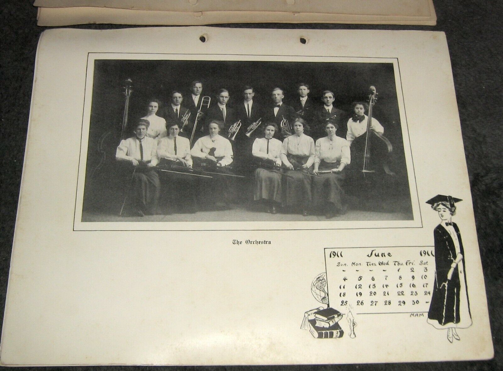 Antique 1911 Calendar Ottawa University,Kansas,Sports,Victorian,Complete 12 Mos.