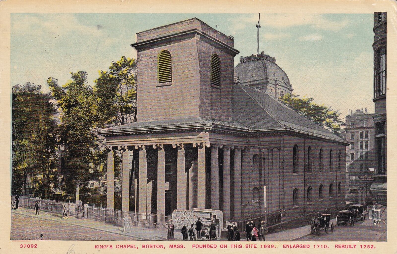 King\'s Chapel Boston Massachusetts MA Postcard 1910