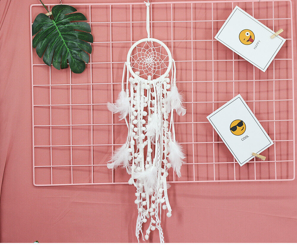 Small White dream catcher for car, kids bedroom decoration, nursery wall decor