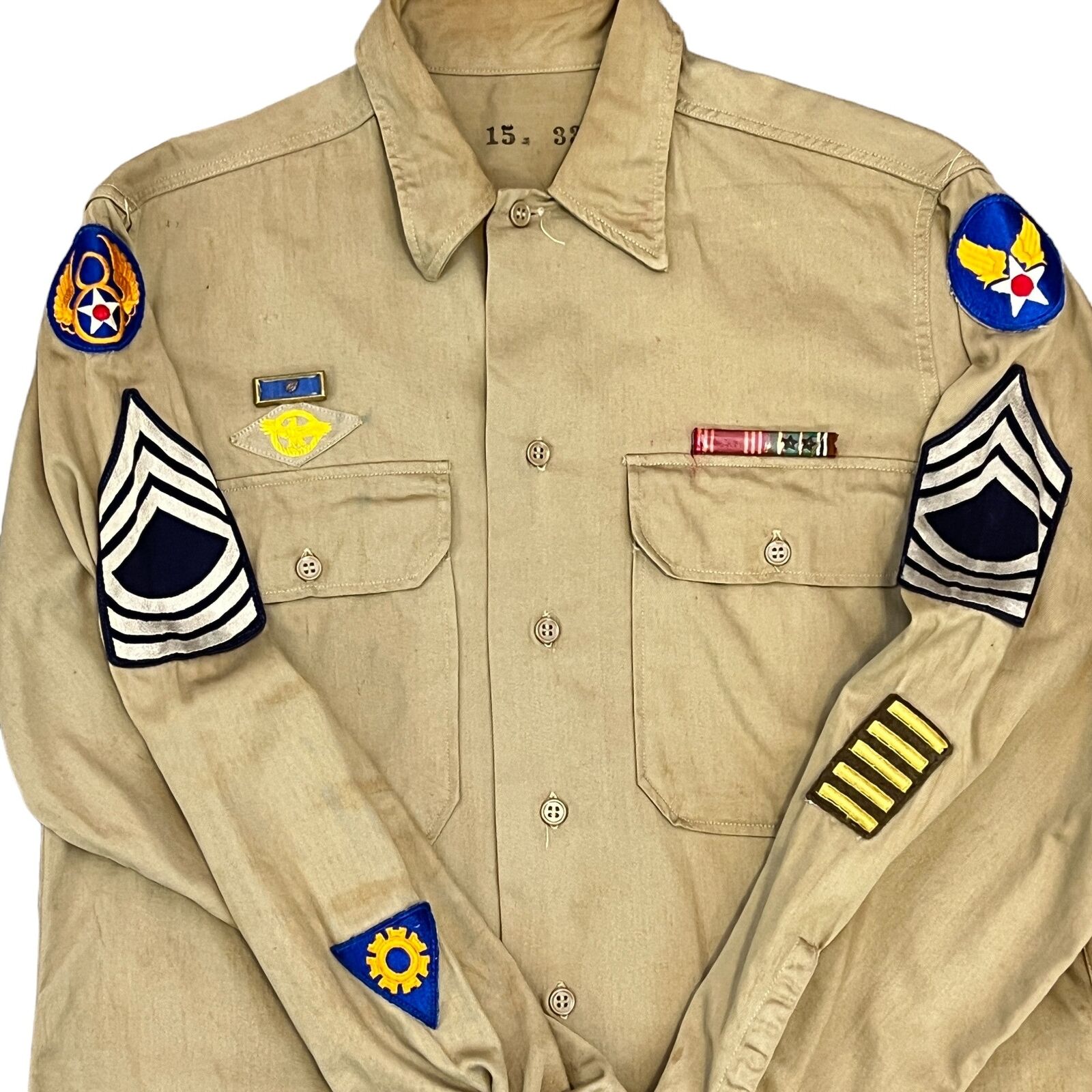 WW2 US USAAF Air Force Sergeant Khaki Shirt and Pants Uniform Chest 40\