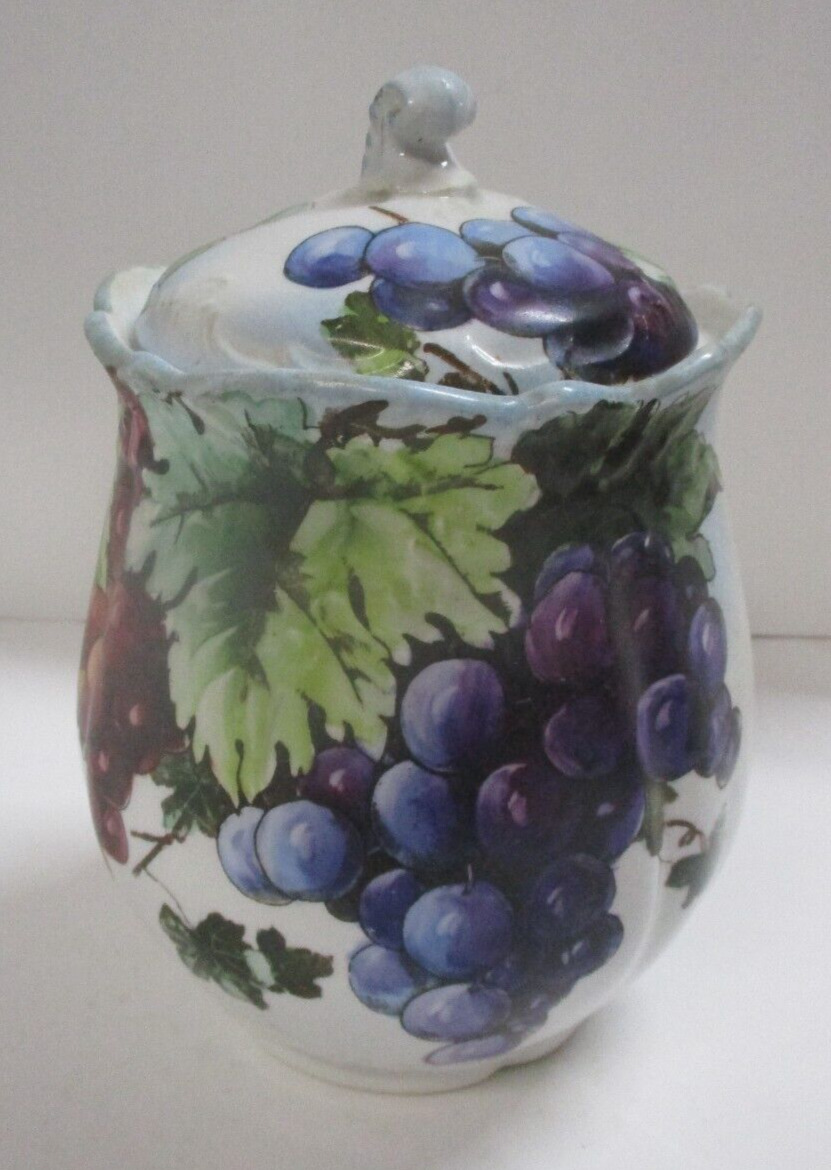 Vintage Grape Design Cookie Biscuit Jar