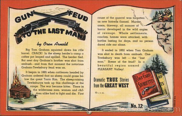 Cowboy/Western 1945 Gun Feud to the Last Man,Post Card Storiette No. 12 by Oren