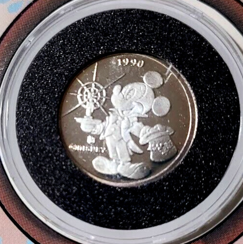 Rarities Mint DISNEY .999 PURE SILVER COIN Mickey Mouse / Pluto 1990 - 1991