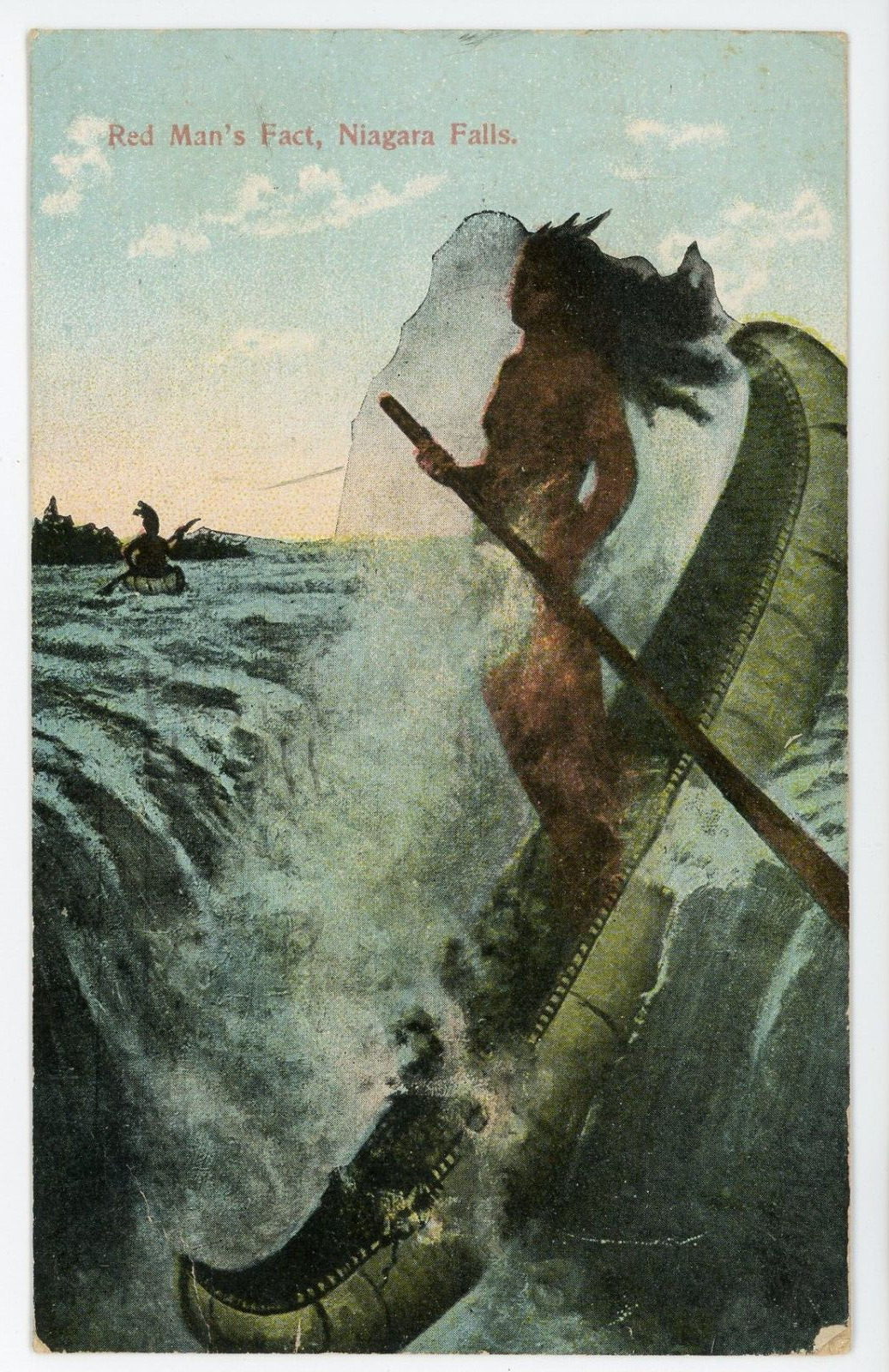 Antique Postcard Red Man\'s Fact Niagara Falls NY Divided Back Posted 1911