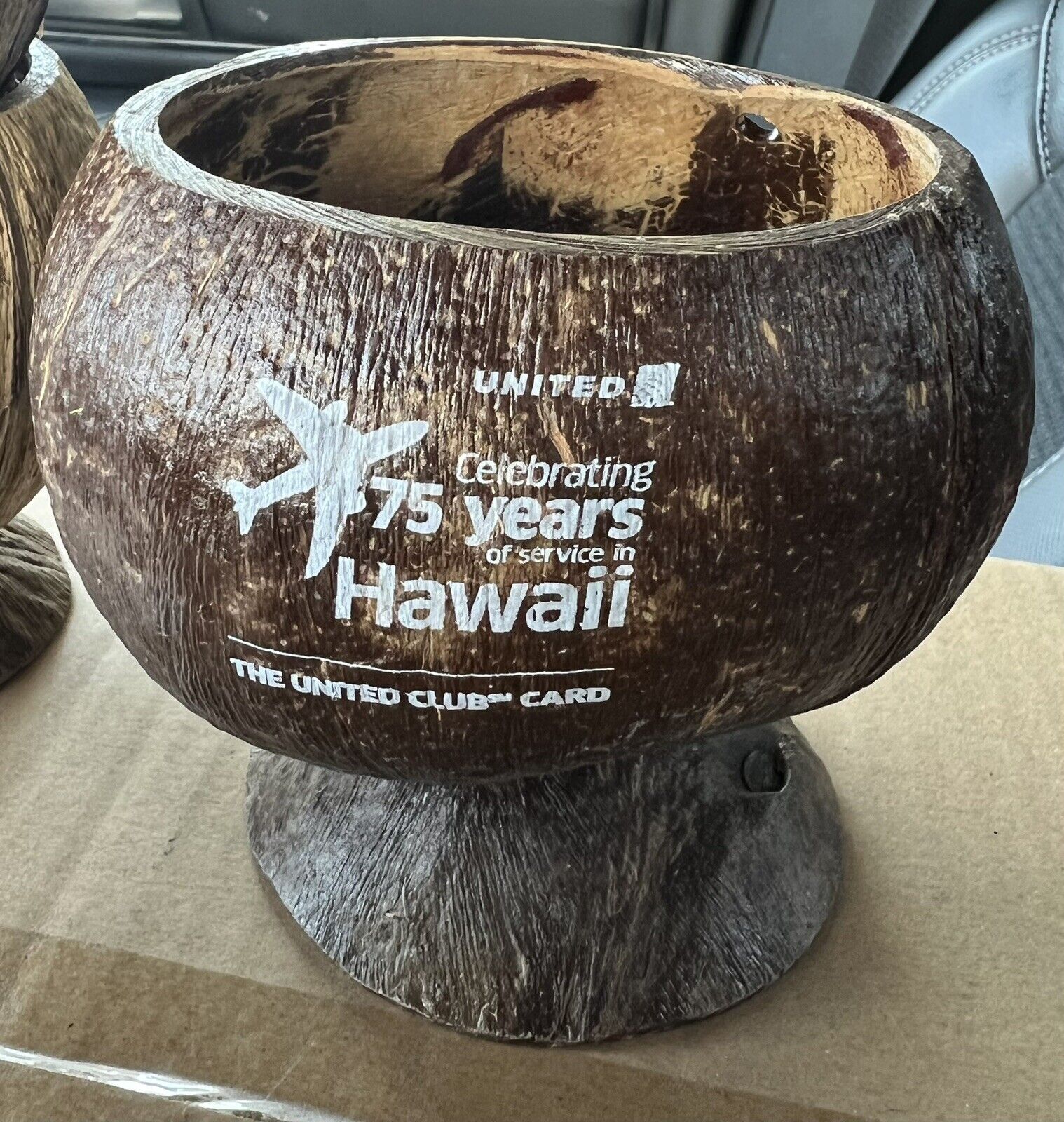 United Airlines Coconut cocktail Cup 75 year celebration Hawaiian Tiki Bar