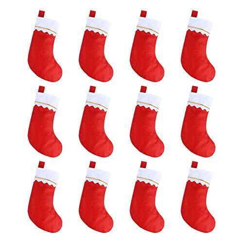 12pcs Red Felt Christmas Stockings 15\