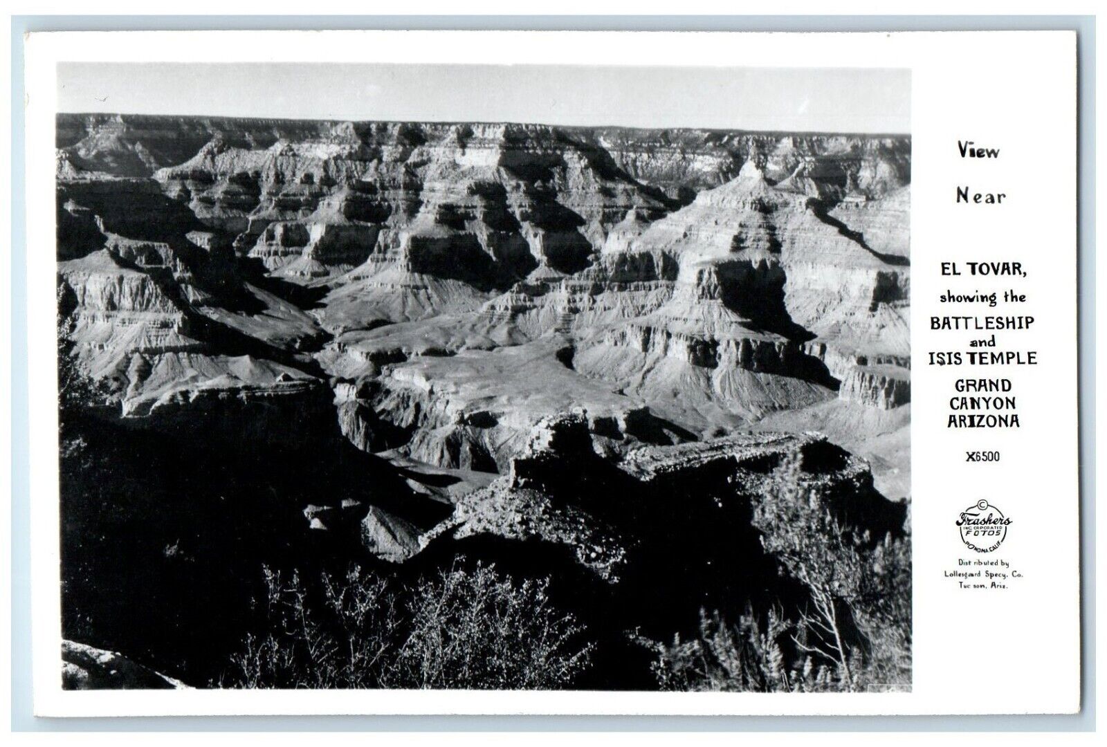 c1940\'s Grand Canyon El Tovar Isis Temple Arizone AZ RPPC Photo Postcard