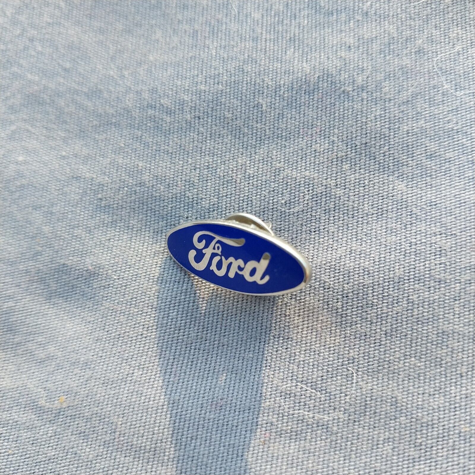 Ford Blue Silver Oval Emblem Logo Lapel Hat Jacket Pin