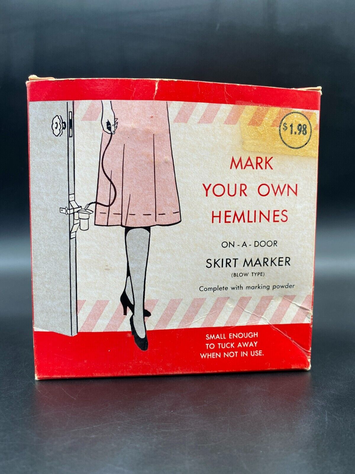 Vintage Mark Your Own Hemlines On-a-Door Skirt Marker in Box COMPLETE