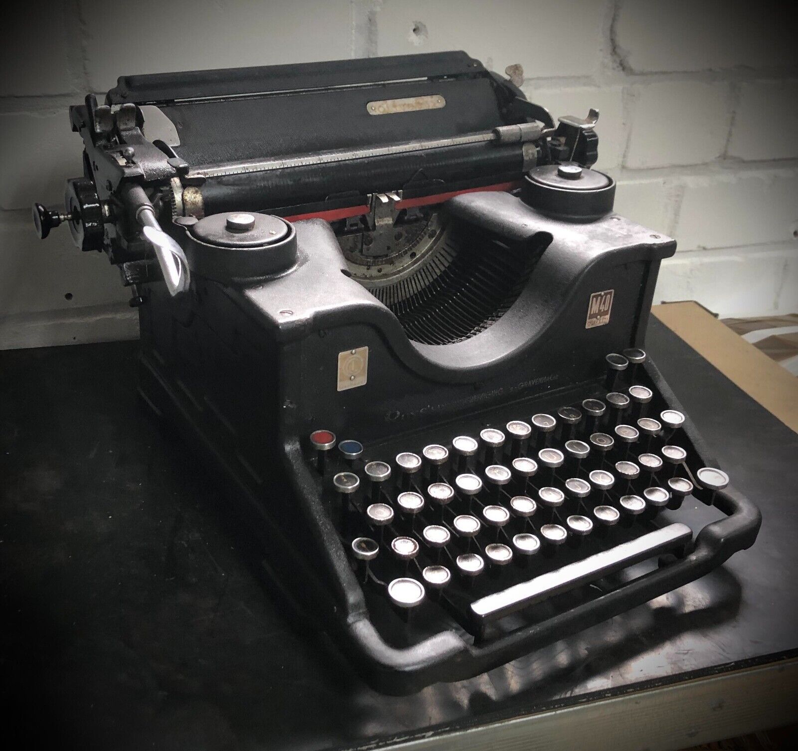Antique Italian Typewriter Olivetti M40 , from the 1940s