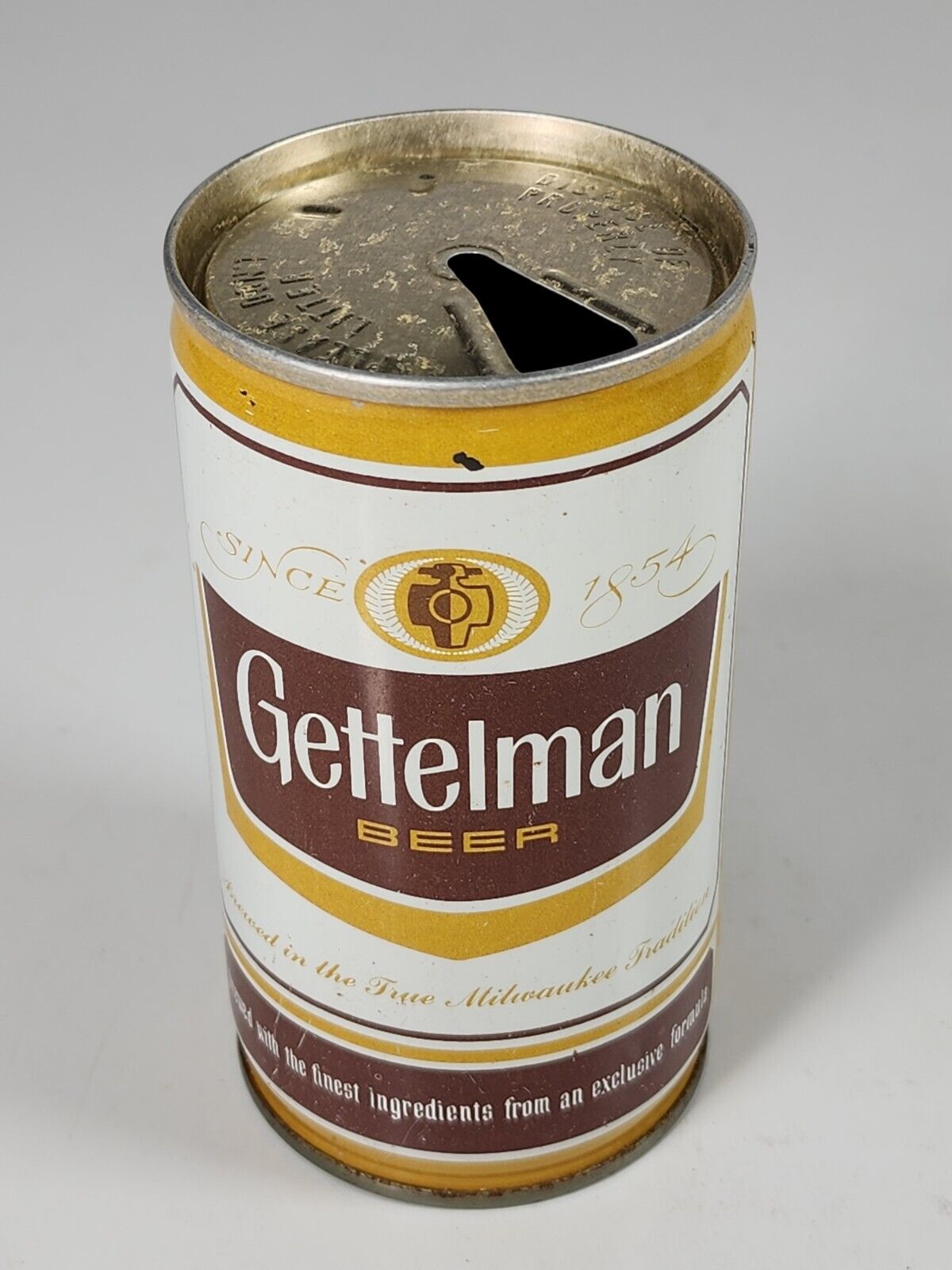 Vintage Gettelman Beer 12oz Crimped Steel Can Miller Brewing Milwaukee WI