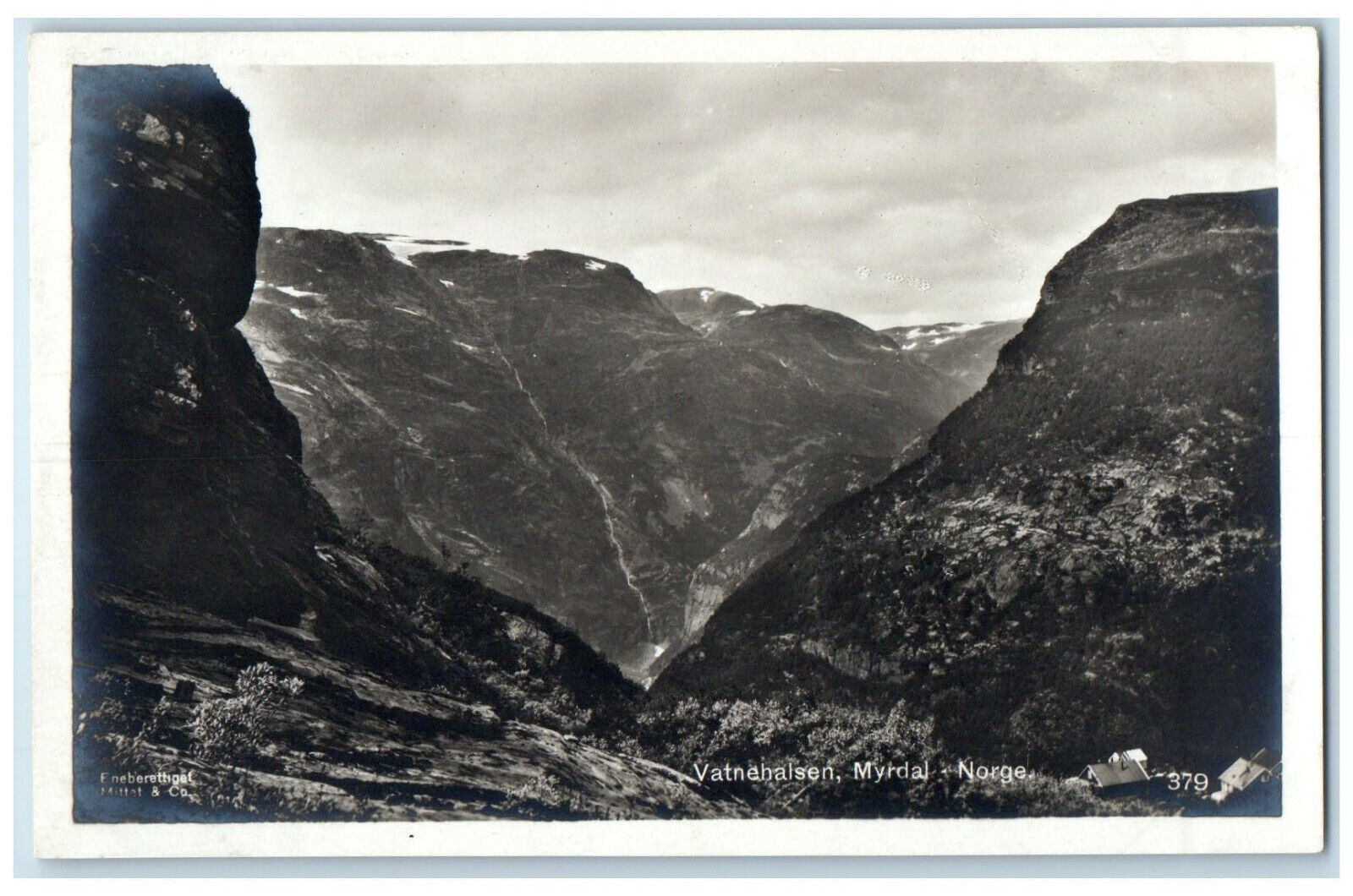 c1920's View of Mountains Vatnehalsen Myrdal Norway RPPC Photo Postcard
