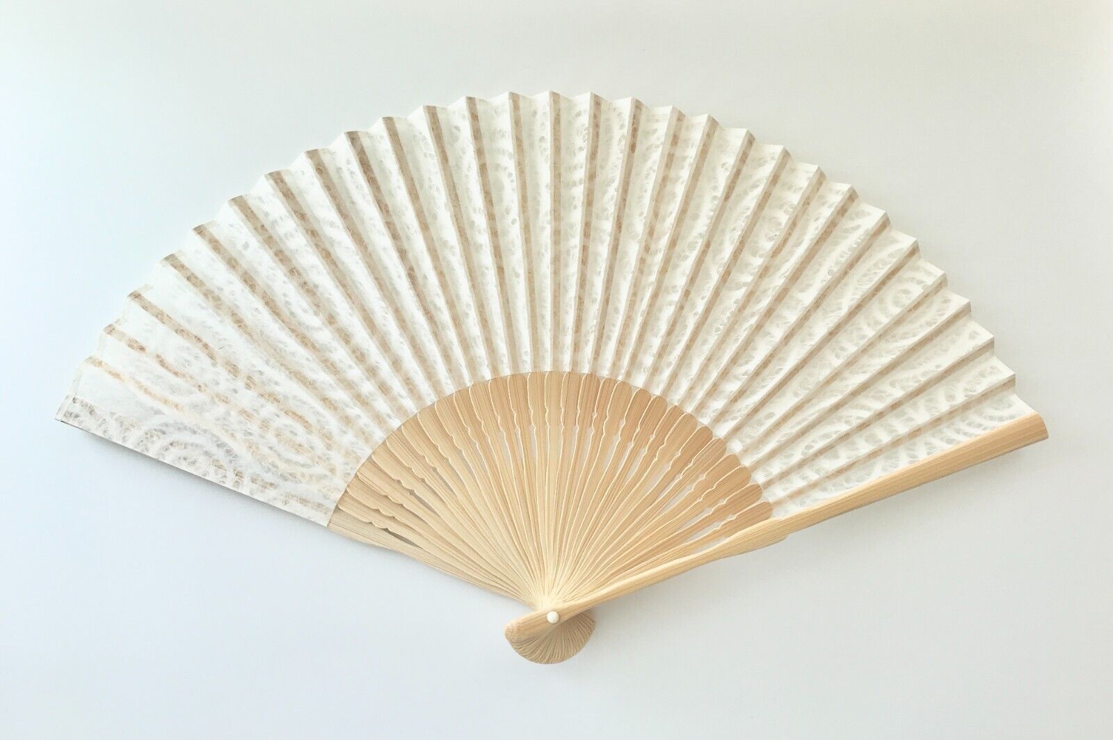 Kyo Sensu × Mino Washi Limited Openwork Ripple Pattern Folding Fan Made In Japan