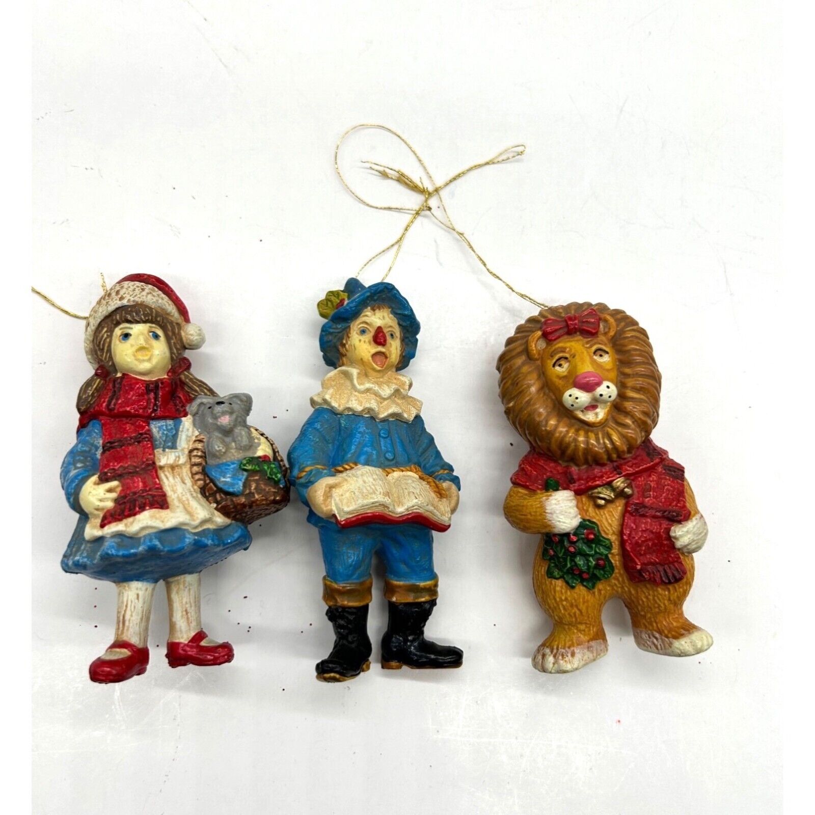 Santa's World Kurt Adler Wizard of Oz Set of 3 Dorothy Lion Scarecrow Ornaments