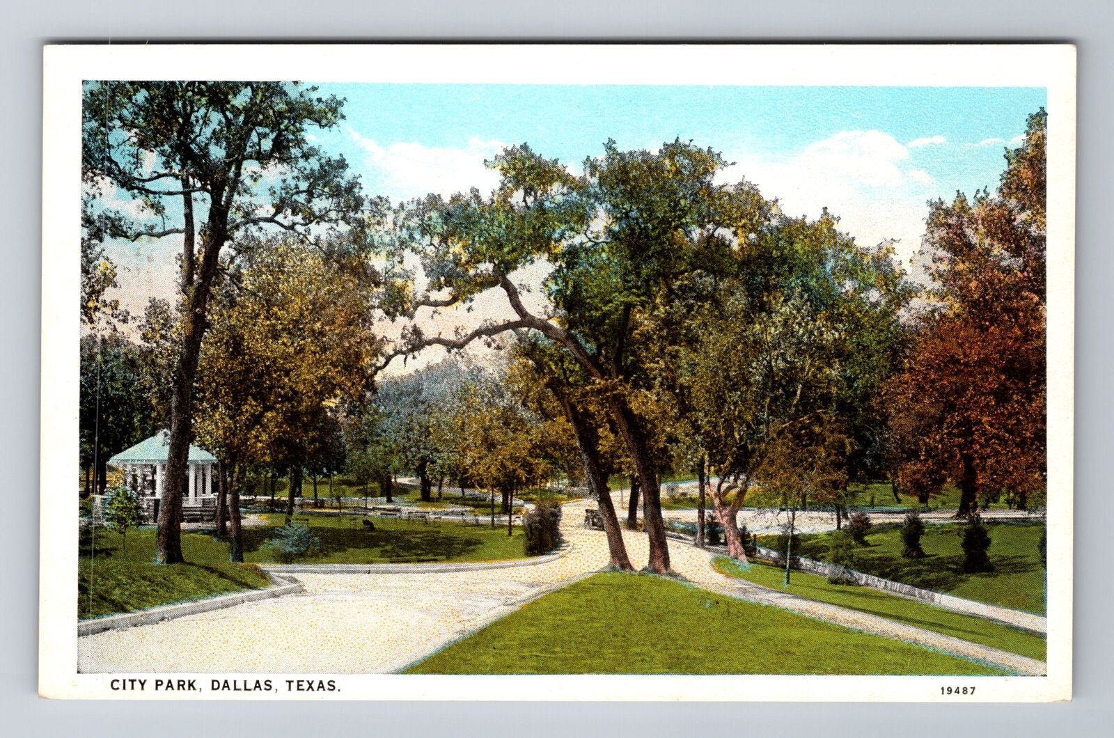 Dallas TX-Texas, City Park, Antique, Vintage Souvenir Postcard