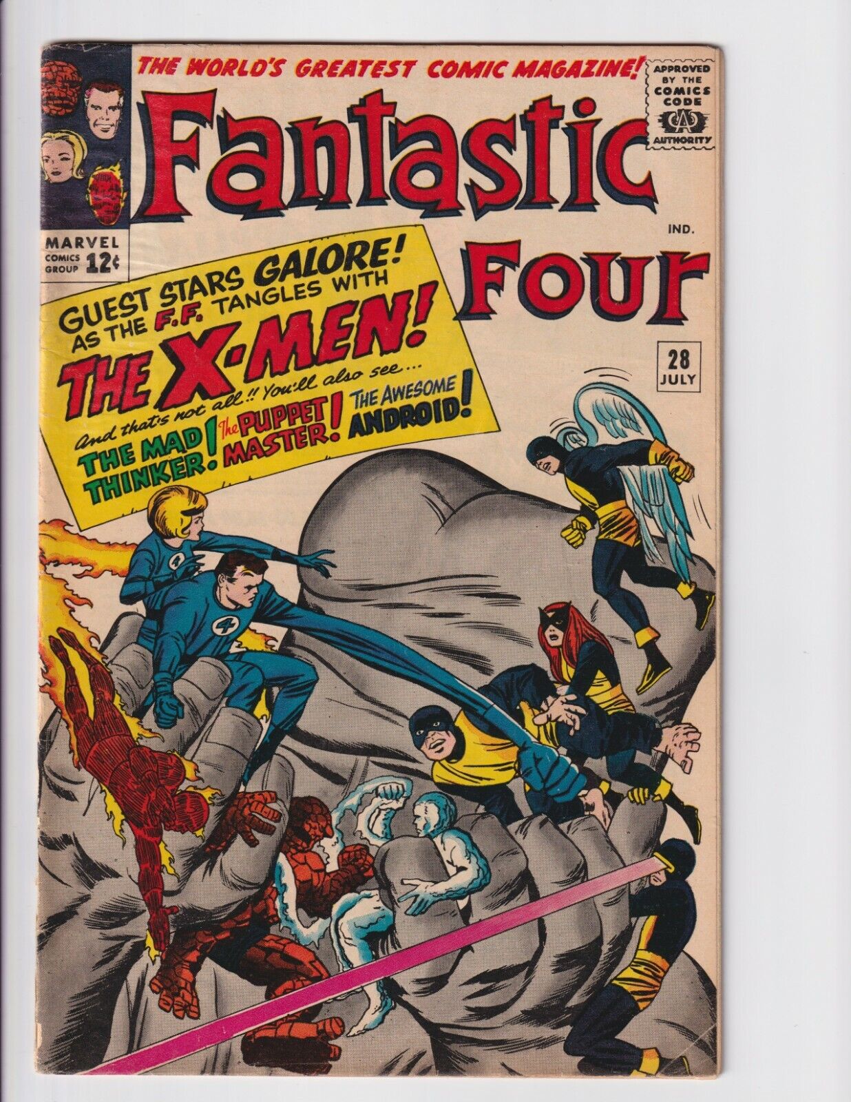 FANTASTIC FOUR #28 (1964) FN- Early X-Men Appearance - KIRBY + LEE
