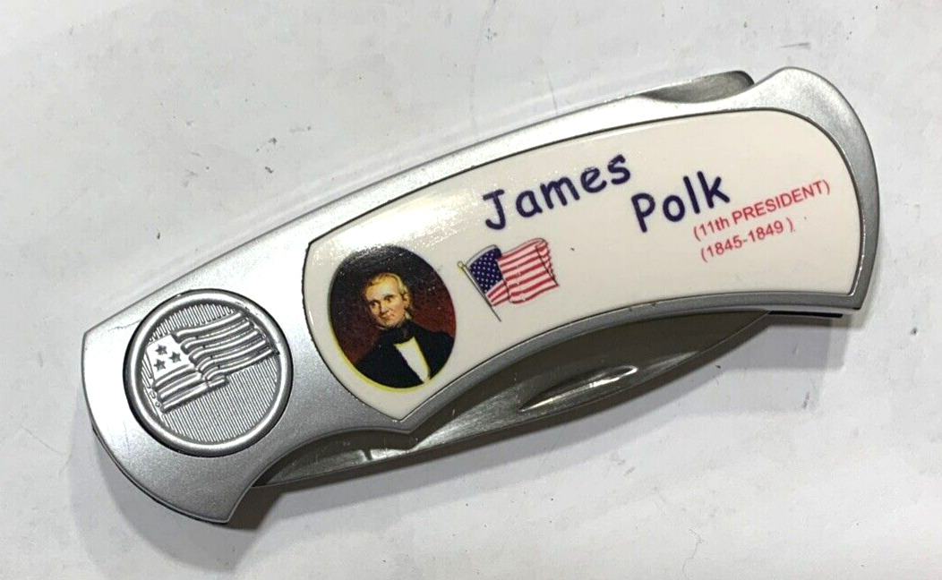 JAMES POLK-11th President-Fighter Plus Folding Lockback Collect.POCKET KNIFE