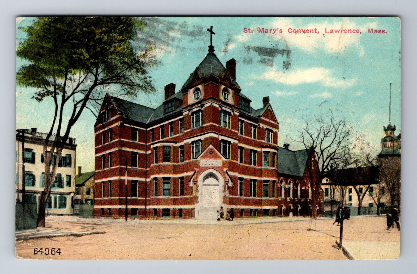 Lawrence MA-Massachusetts, St Mary\'s Convent, Religion, Vintage c1911 Postcard