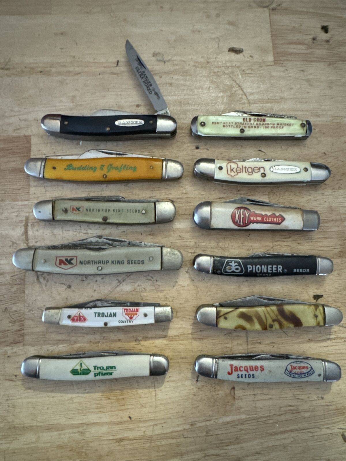Vintage Pocketknife Lot Knife x12 Northrup Trojan Pfizer Jacques Pioneer Keltgen