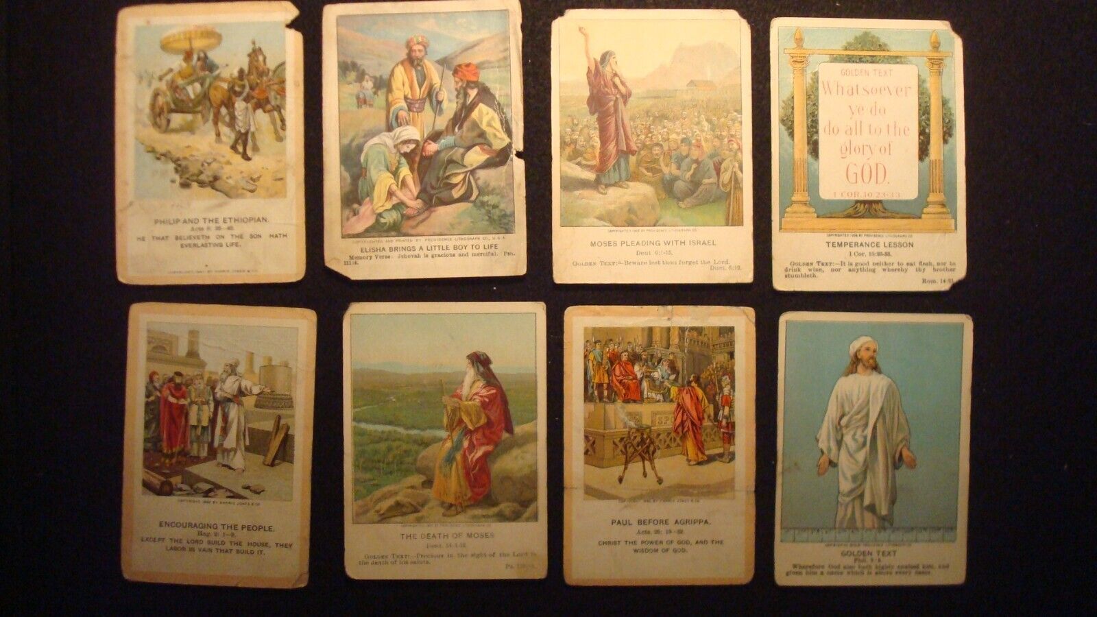 (8) Vintage - PRAYER CARDS - 1892 to1922 - Very Rare - PR to GD Condition