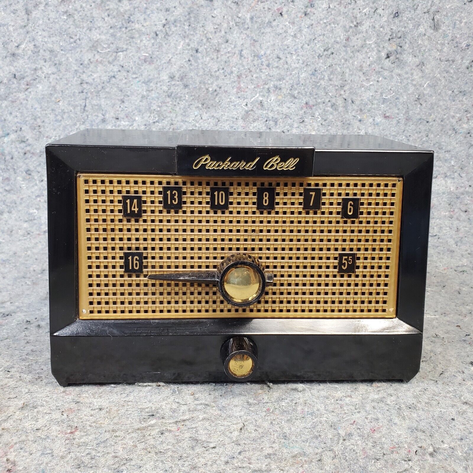 Packard Bell Tube Radio Model 5RI AM Mini Black Vintage 1940s Not Working