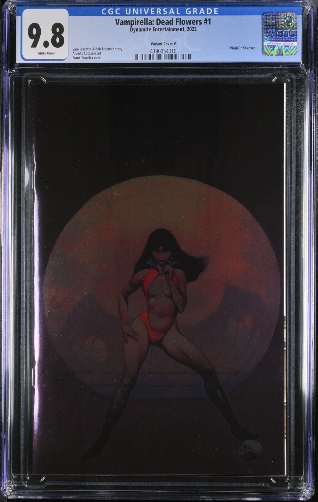Vampirella: Dead Flowers #1 CGC 9.8 (Dynamite 2023) Cover  Frazetta Foil Virgin