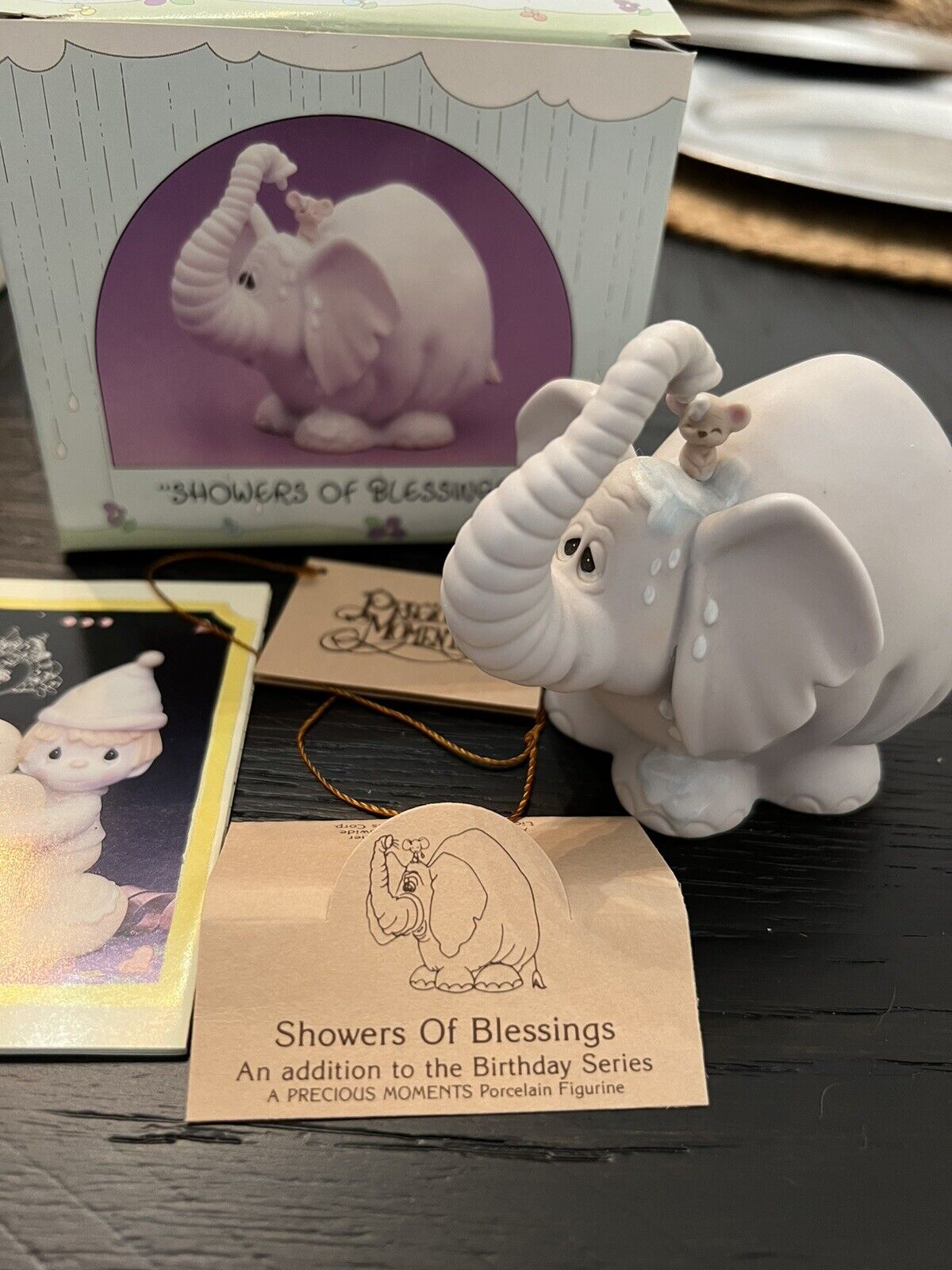 Vintage Precious Moments Showers Of Blessings Elephant & Mouse Figurine #105945