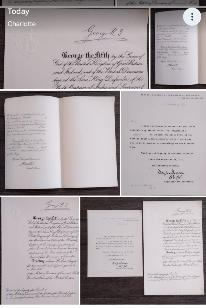 King George V & Edward VIII (as Grand master) military document SIGNED