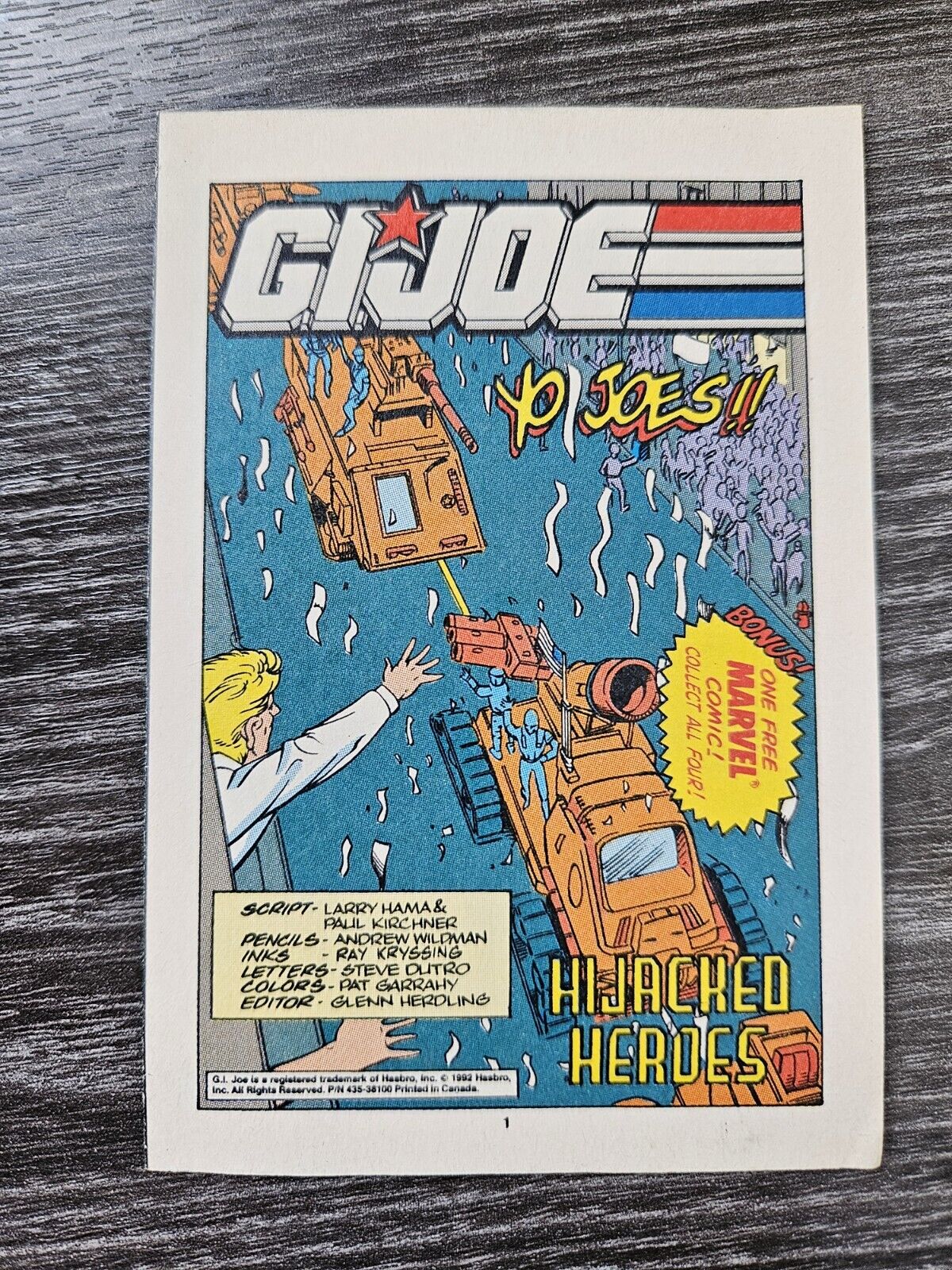 Vintage G.I. JOE Mini Comic Book Promotional Highjacked Heroes