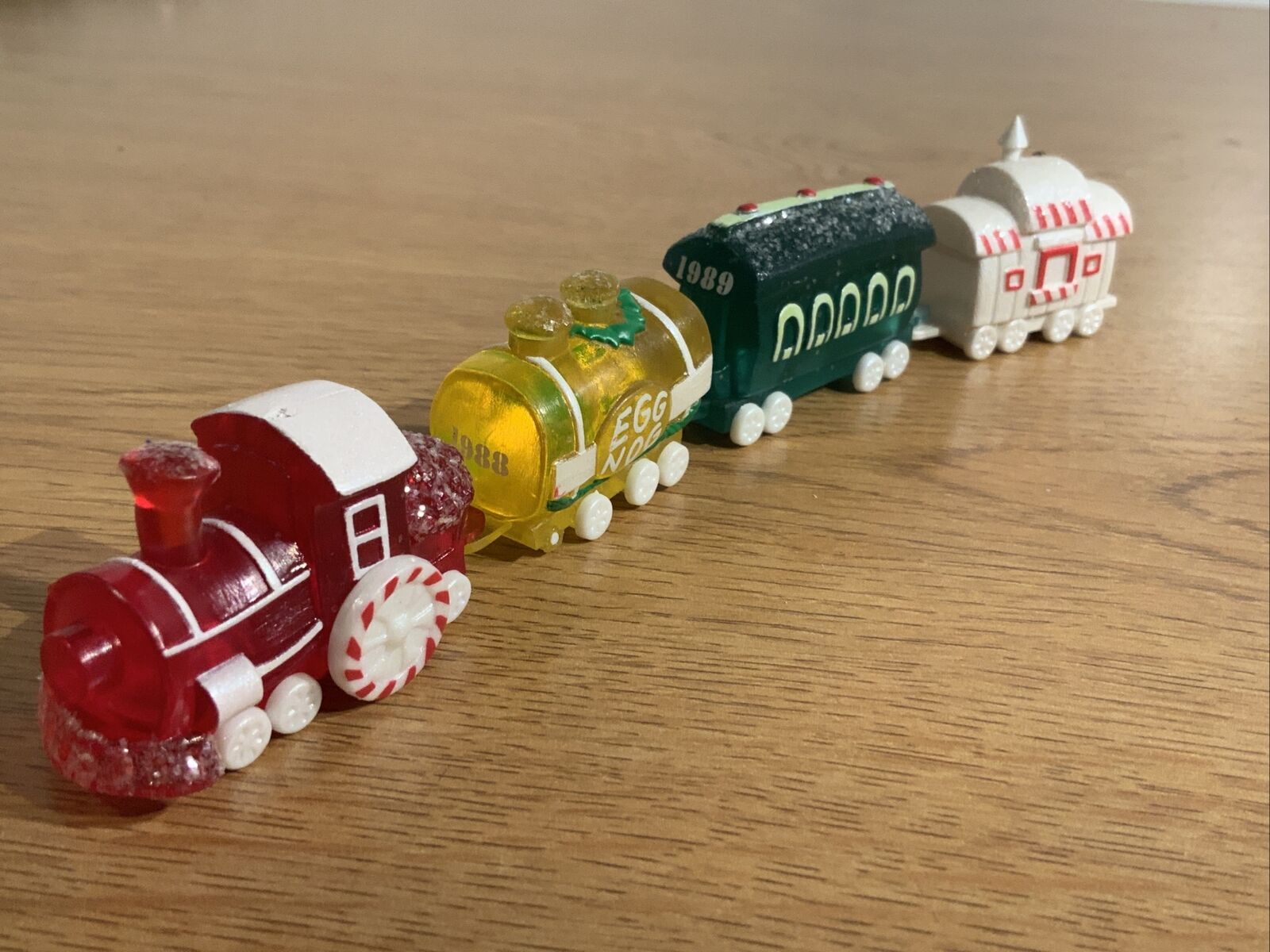 Vintage Hallmark Merry Miniatures Christmas Candy Train 4 Pcs Set Sweet Express