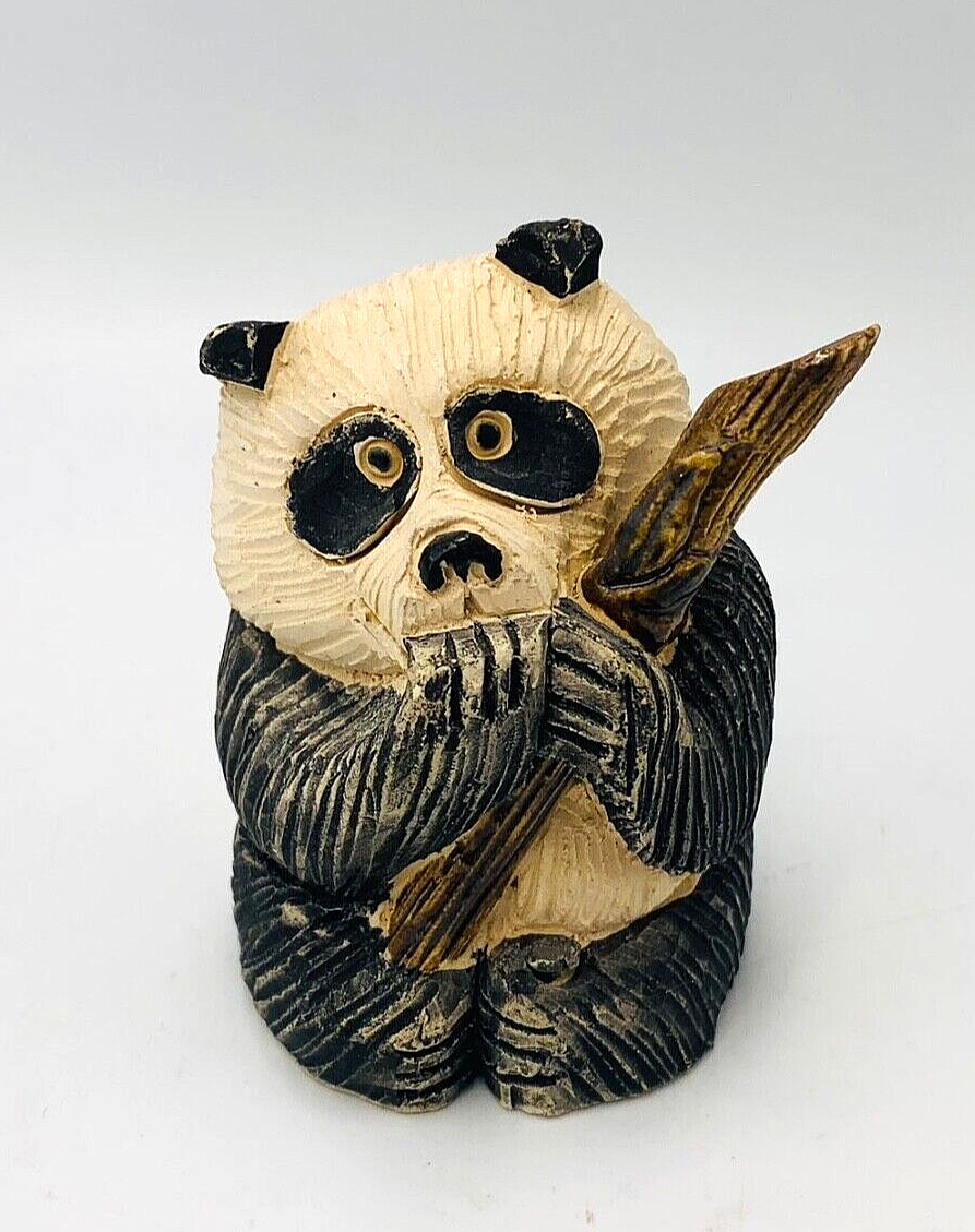 Vintage Artesania Rinconada Panda Bear Earthenware Ceramic Figurine 3”
