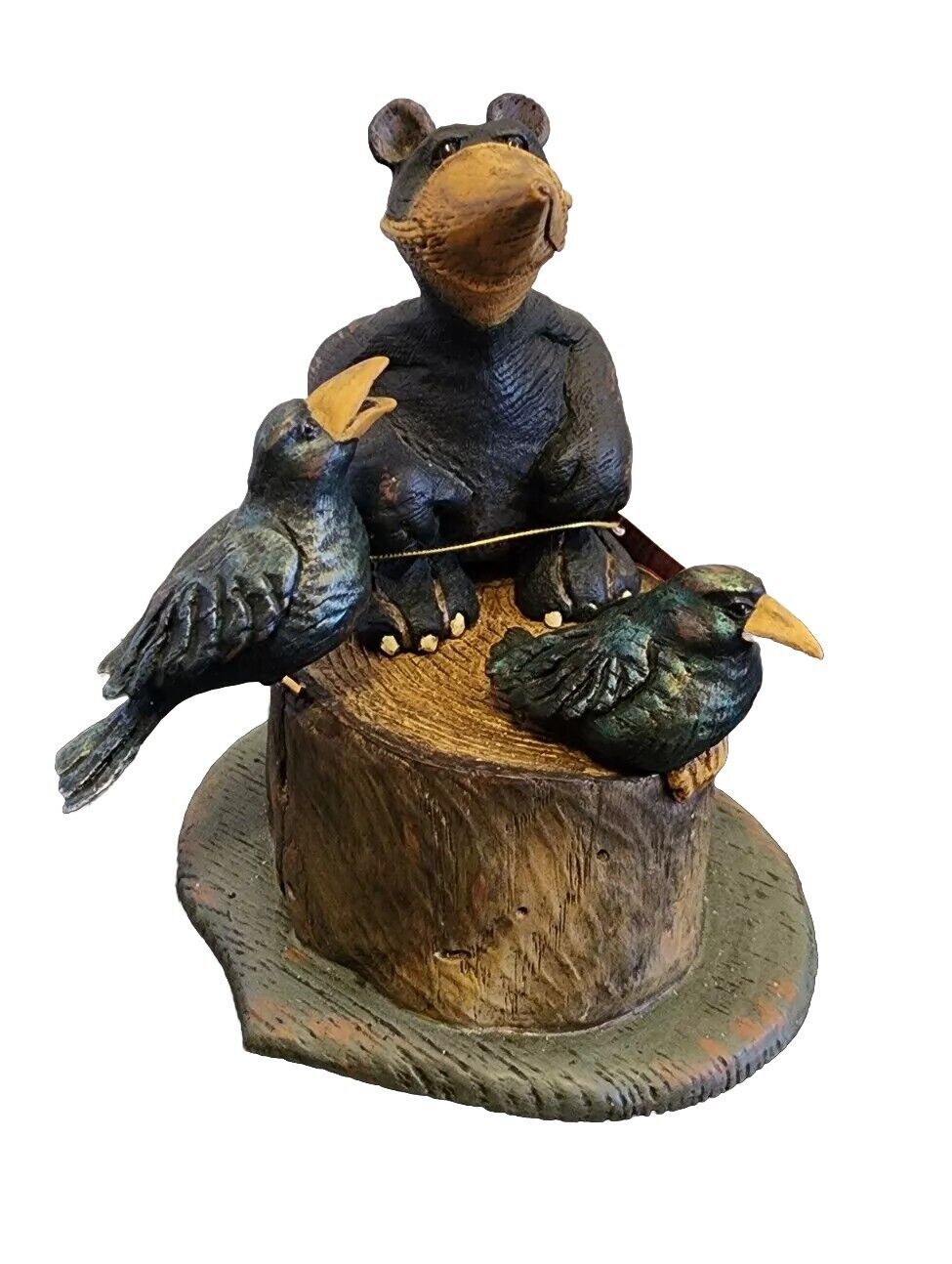 American Chestnut 2000 Petey Bear On Stump With Crows AM1113 Birds of a Feather