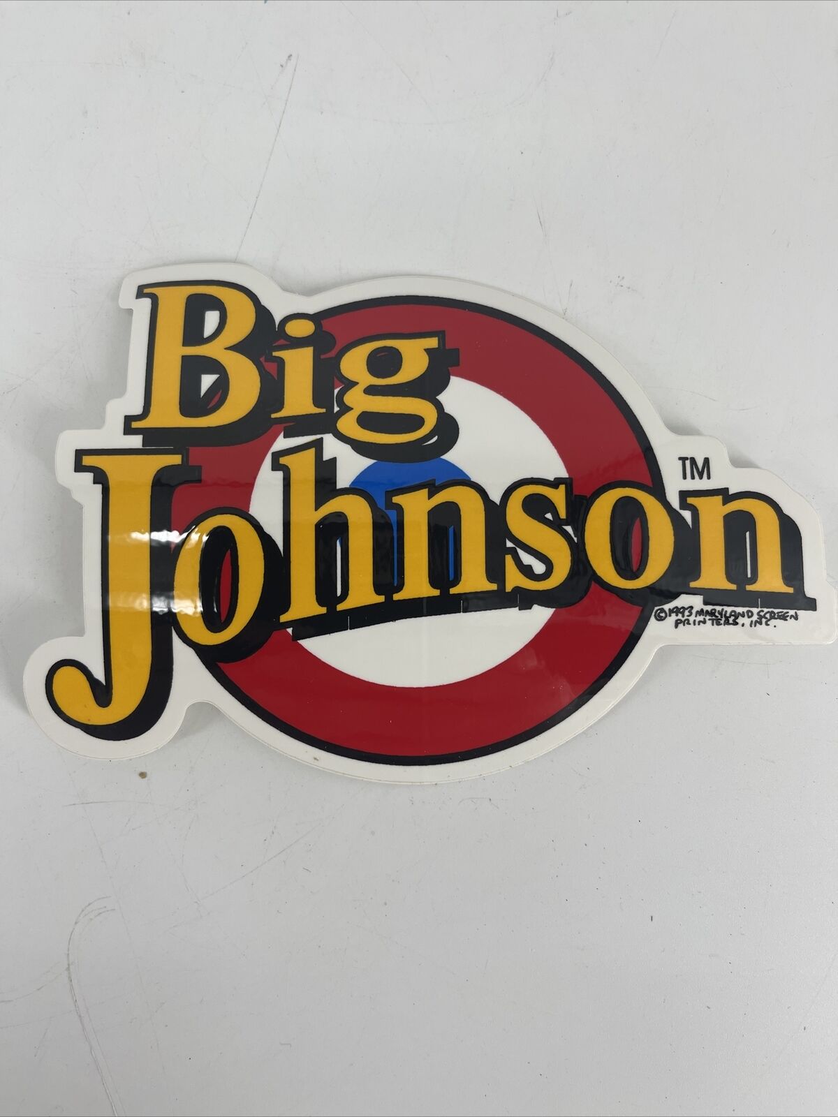 VINTAGE RARE Big Johnson Racing Logo Funny Sexy Nerd Cartoon STICKER NOS