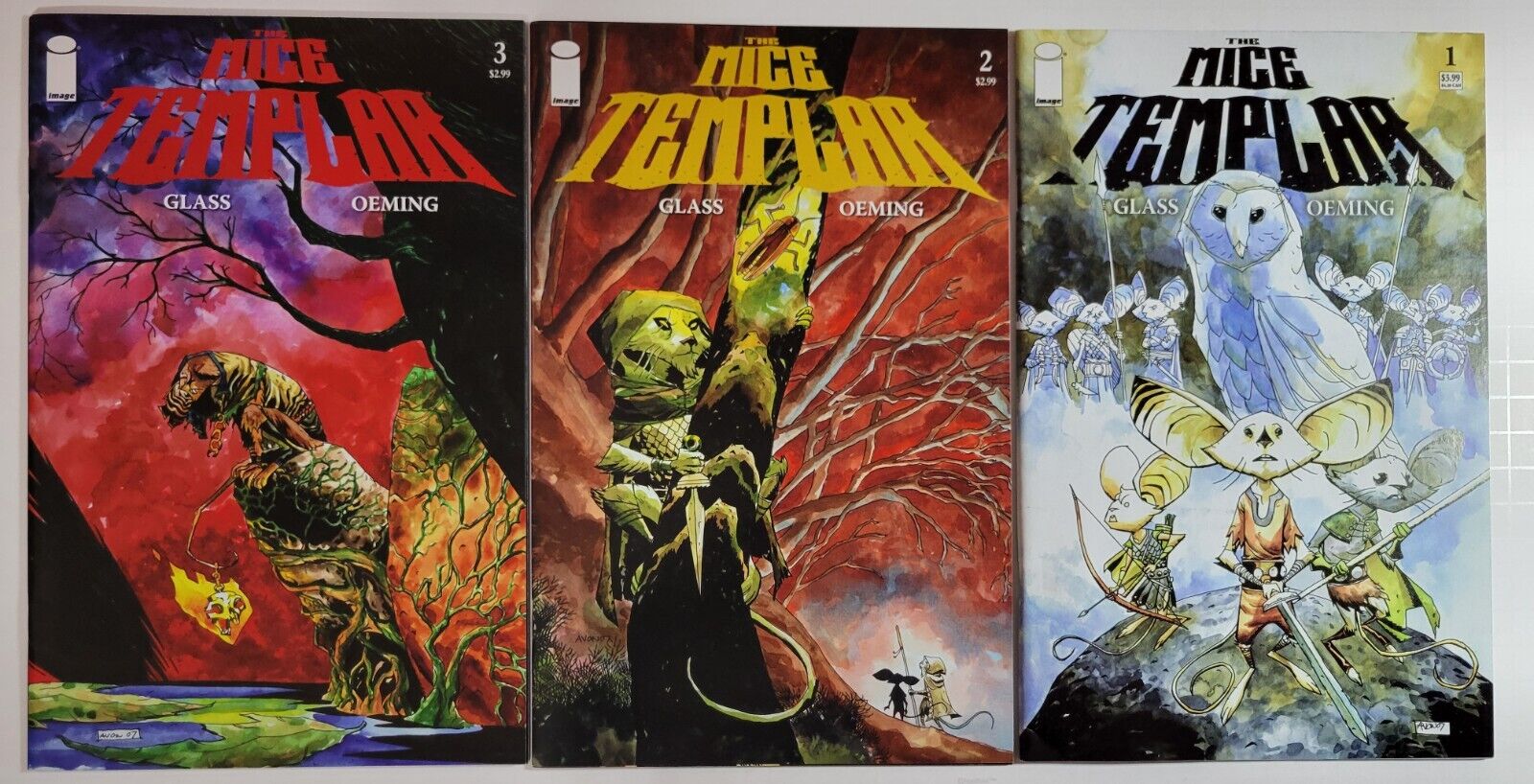 Mice Templar, The #1 #2 #3 Glass Oeming Image 2007 Solid Reader copies. Lot of 3