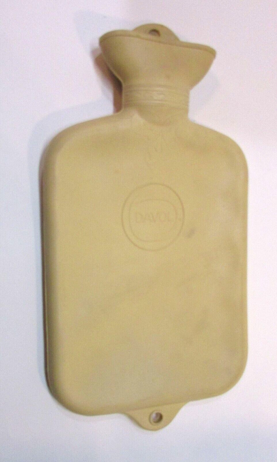 Old 1930's Davol Rubber Company Antique Beige Antique 7x12 Hot Water Bottle